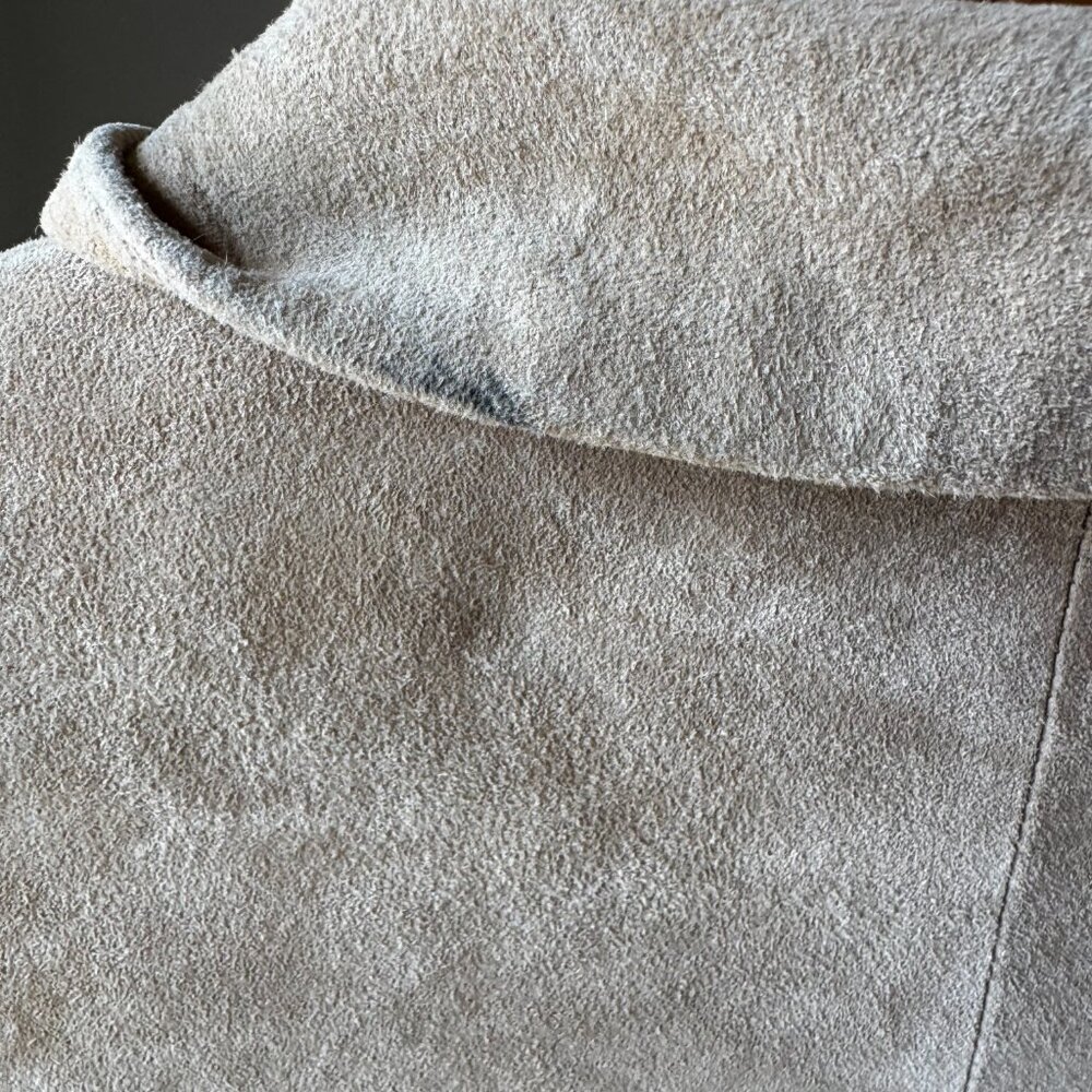 Dennis Basso Vintage Tan Suede Coat Ethically Made in USA Y2K Tailored Fit XS - Picture 13 of 16